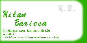 milan baricsa business card